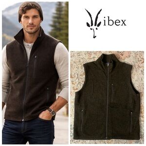 Ibex Shake Men's Dark Brown Wool Vest